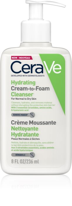 Cerave Hydrating Cream-To-Foam Cleanser