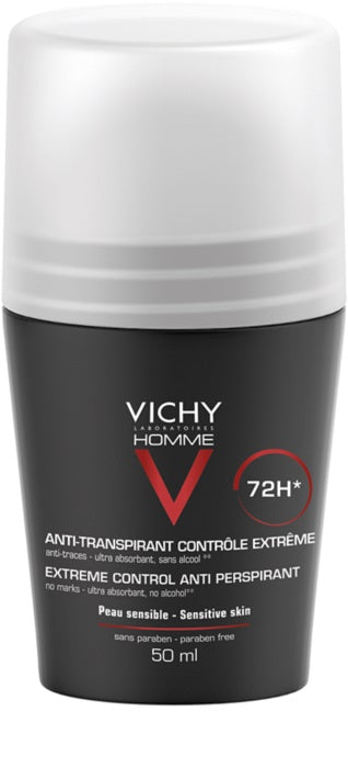 Vichy Homme Roll On Deodorant Sensitive Skin 72H - Atlas Parfums