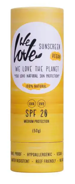We Love The Planet Vegan Sunscreen Stick SPF20 - Medium